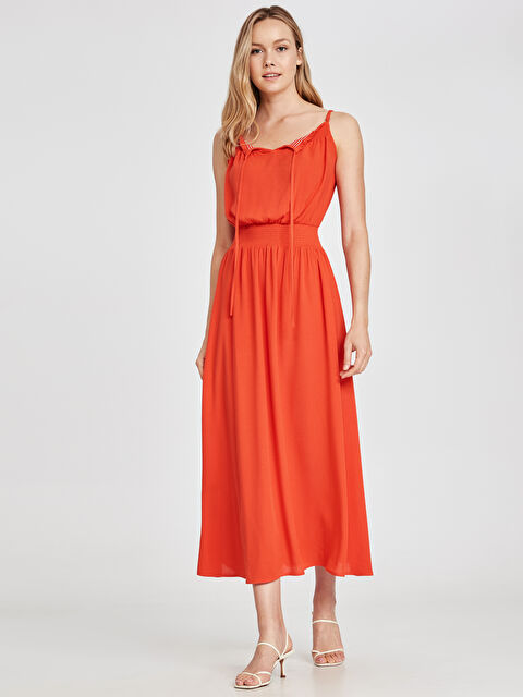 LCW Vision Robe à Encolure en U à Fines Bretelles pour Femmes - 9SO013Z8-E9U