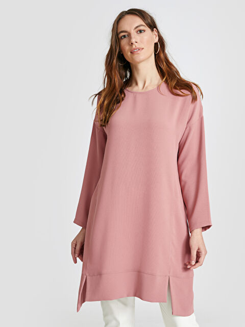 LCWAIKIKI Classic Standard Fit Long Sleeve Women's Jacquard Loose Tunic - 9SP631Z8-GPV