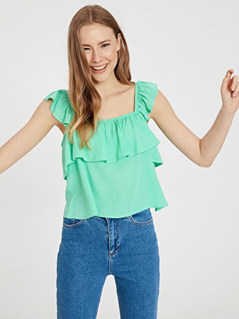 LCW Vision Жыртылған жағалы әйелдер вискозды топтар - 9SU485Z8-FNJ