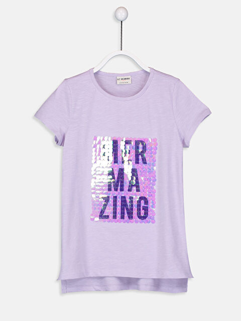 LCW Kids Girl LILAC T-Shirt - 9S8093Z4-G0W