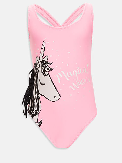 LCW Kids ملابس سباحة للبنات مطبوعة بقماش مرن - 9S9610Z4-DPJ