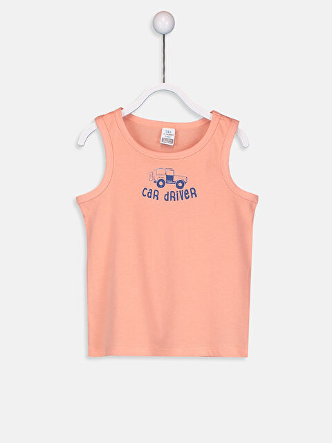 LCW baby Okrugli izrez štampana atlet majica za bebe dečake - 9SY852Z1-FNG