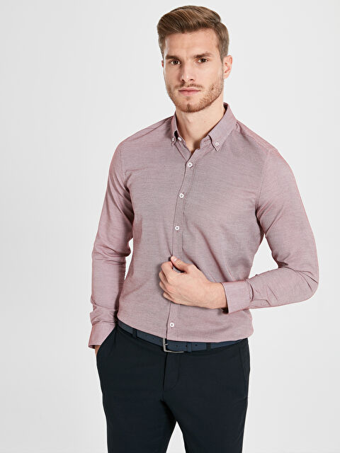 LCW BUSINESS Мужчины Бордовый Рубашка - 9W0760Z8-CZF