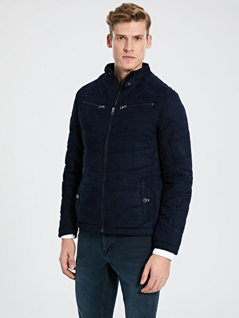 XSIDE Пальто из замши с высоким воротником для мужчин, слим-фит - 9W6504Z8-J2Y