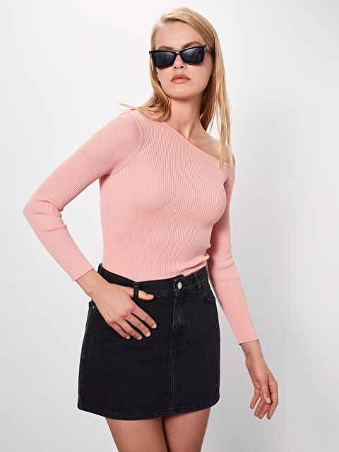 LCW Jeans Women's Standard Fit Pocket Detailed Jean Skirt - 9WM608Z8-327