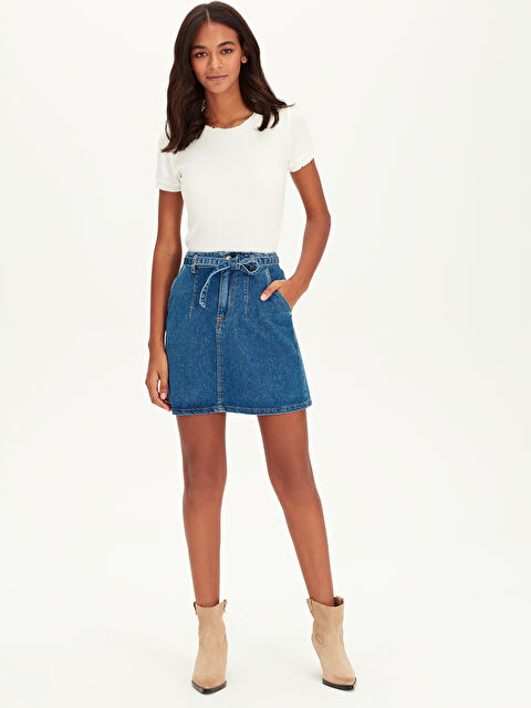 LCW Jeans Women's Standard Fit Plain Denim Skirt - 9WM732Z8-507