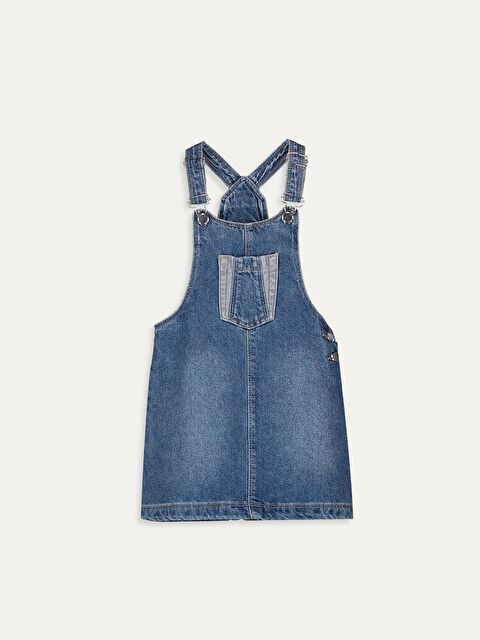 LCW Kids Robe Salopette en Jean Basique avec Poche Détailée pour Fille - 9W8904Z4-H45