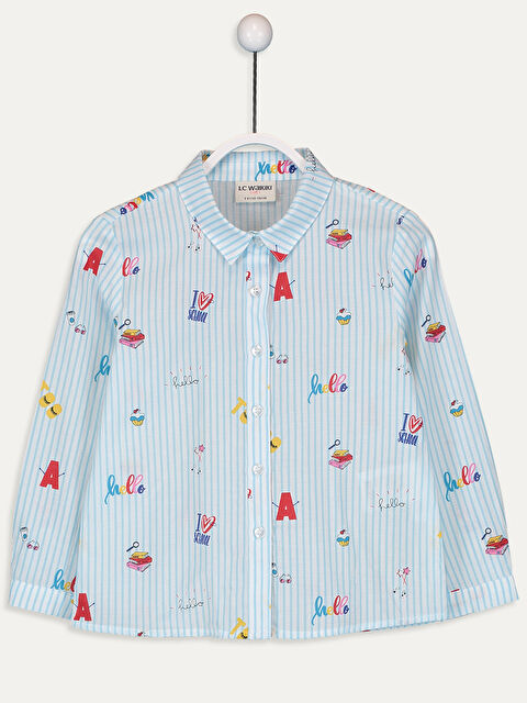 LCW Kids Girl BLUE Shirt - 9WN129Z4-LEN