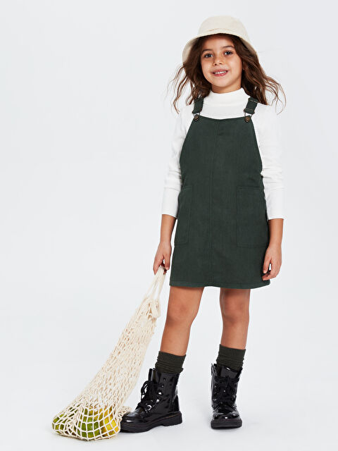 LCW Kids Robe Salopette Basique à Fines Bretelles pour Filles avec Col Carré - 9WU886Z4-H8M