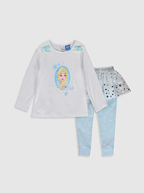 LCW baby طقم بيجاما للبنات بطبعات إلسا مكون من 3 قطع - 9W6169Z1-E5X