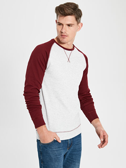 XSIDE Crew Neck Long Sleeve Basic Men's Sweatshirt - 0S1318Z8-E84