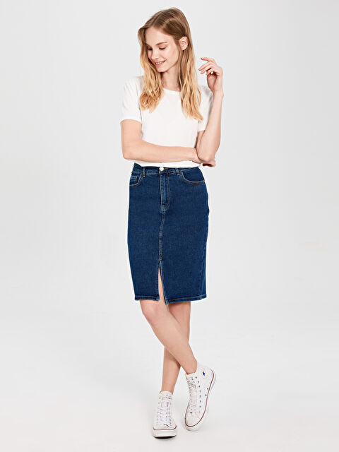 LCW Vision Jupe en Jean Coupe Régulière pour Femmes - 0S7343Z8-507