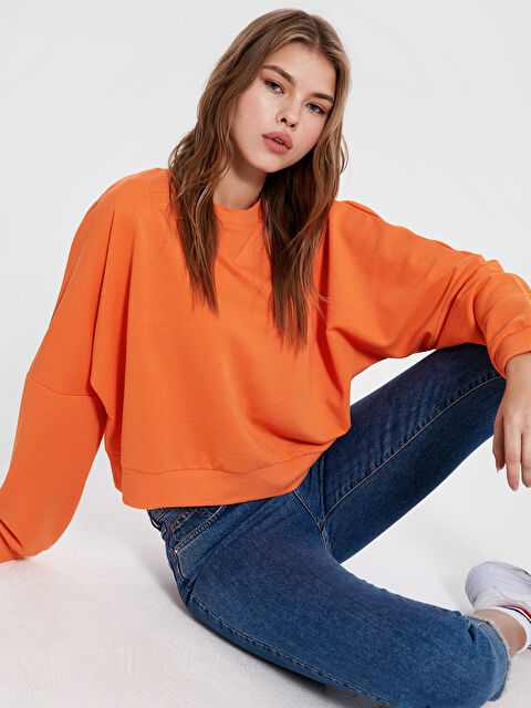 LCW Vision Crew Neck Long Sleeve Women's Sweatshirt - 0S8794Z8-GBU