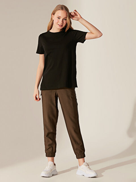 LCW Vision Crew Neck Plain Short Sleeve Women's T-Shirt - 0SG850Z8-CVL