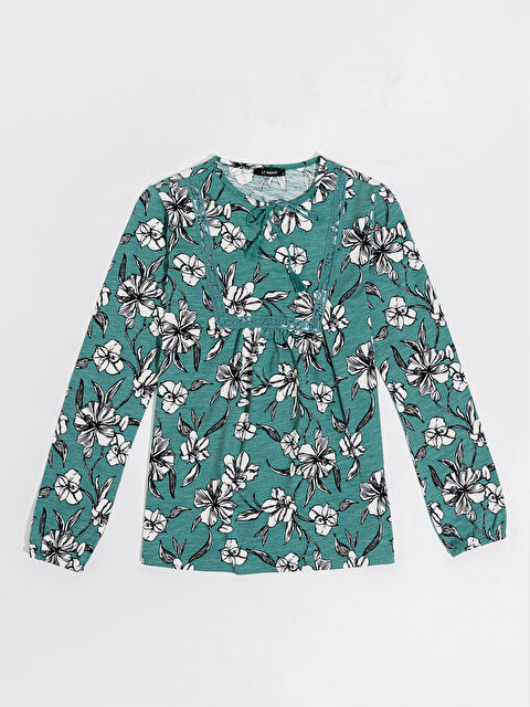 LCW Grace Lapel Collar Long Sleeve Women's T-Shirt - 0SJ026Z8-LRK