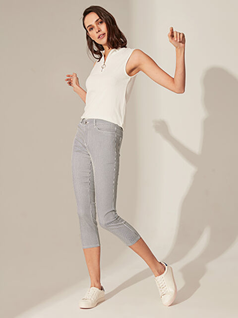 LCW Vision Extra Slim Fit Gabardine Women's Capri - 0SM583Z8-LEN