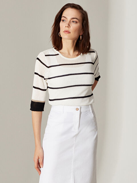 LCWAIKIKI Classic بلوفر ياقة دائرية للسيدات - 0SM820Z8-CVL