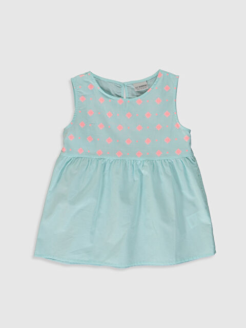LCW Kids Blouse en Popeline à Motifs pour Filles à Col Rond - 0S5053Z4-K6C