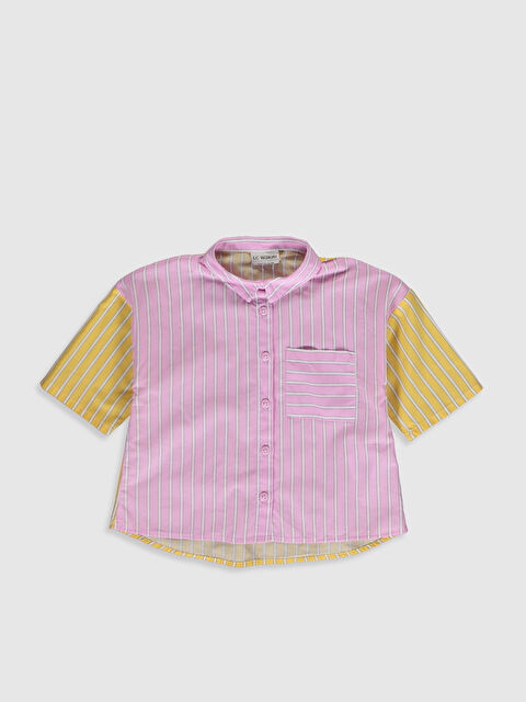 LCW Kids Short Sleeve Poplin Girl Shirt - 0S5054Z4-LHK