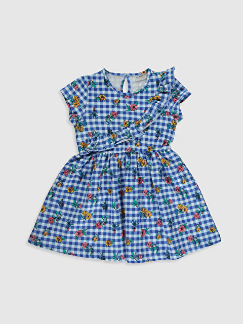 LCW Kids Платье с круглым вырезом и коротким рукавом для девочек - 0S5191Z4-LSJ