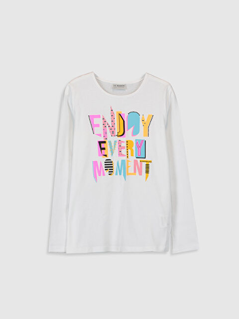 LCW Kids Crew Neck Long Sleeve Girls' T-Shirt - 0S5502Z4-FFB