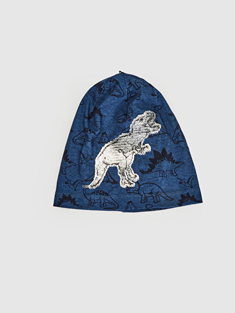 LCW ACCESSORIES Boy's Dinosaur Printed Cotton Jersey Beanie - 0S6263Z4-D5E