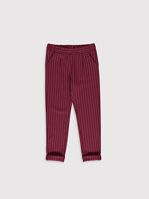 LCW Kids Elasticated Waist Striped Girls' Trousers - 0S6644Z4-LET