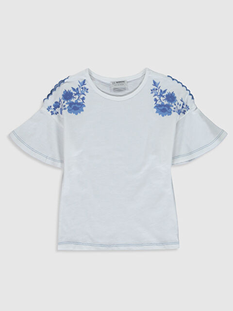 LCW Kids Crew Neck Short Sleeve Girls' T-Shirt - 0SG031Z4-FDU