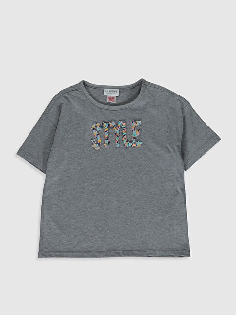 LCW Kids Crew Neck Short Sleeve Girls' T-Shirt - 0SJ288Z4-L8N