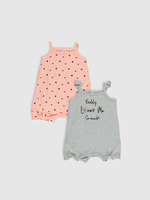 LCW baby 2er-Pack Bedruckter Baby Mädchen Overall - 0S7628Z1-CX8