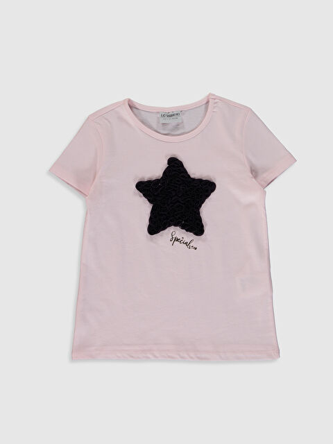 LCW Kids Crew Neck Short Sleeve Girls' T-Shirt - 0W0213Z4-FR6