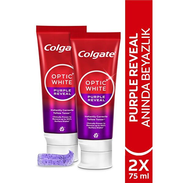 Optic White Purple Reveal Beyazlatıcı Diş Macunu 75 Ml x2