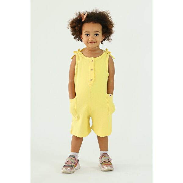 Kız Çocuk Nakışlı Basic Tulum