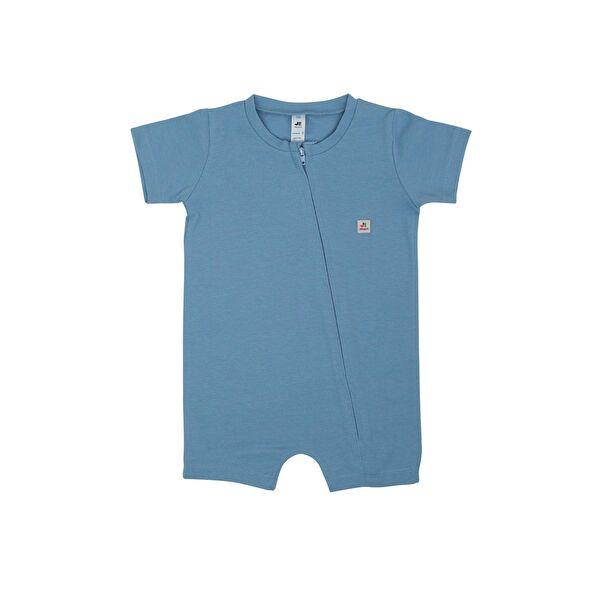 Boydan Fermuarlı Basic Kısa Tulum