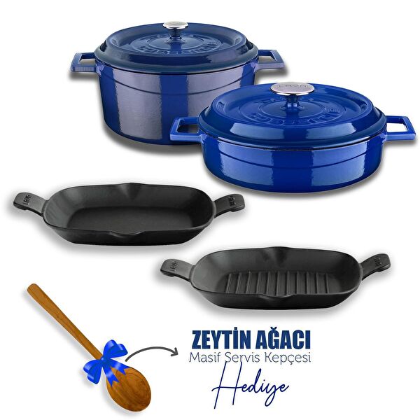 5X Trendy Serisi Döküm Demir Tencere Tava Çeyiz Seti