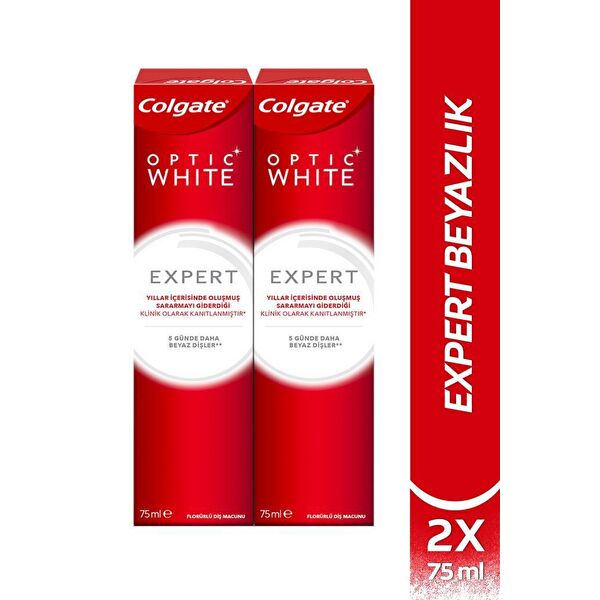Optic White Expert White Beyazlatıcı Diş Macunu 75 ml x 2 Adet