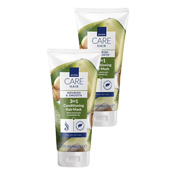 Care Avokado ve Badem Yağı İçeren 3’ü 1 Arada Saç Maskesi 200ml İkili Paket