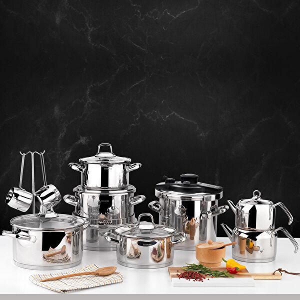 Jewel Çelik Çeyiz Seti-18 Parça-Inox