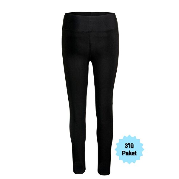 3'lü Kadın Beyaz Modal Uzun Tayt