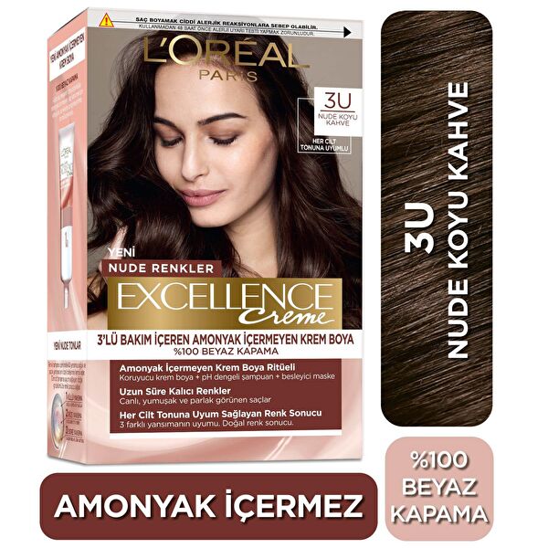 Nude Renkler Saç Boyası - 3U Nude Koyu Kahve