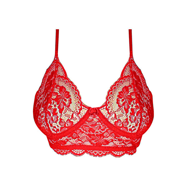 Beyaz Dantelli Ayarlanabilir Lastikli Balenli Bralet Sütyen