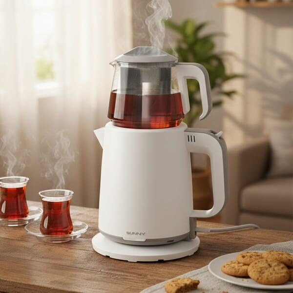 Sunny Pasha Çay Makinesi - Beyaz - 1850 Watt