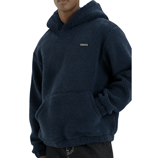 Erkek Polar Sherpa Kuzu Kumaş İçi Şardonlu Kapüşonlu Sweatshirt SHERPA-KAP