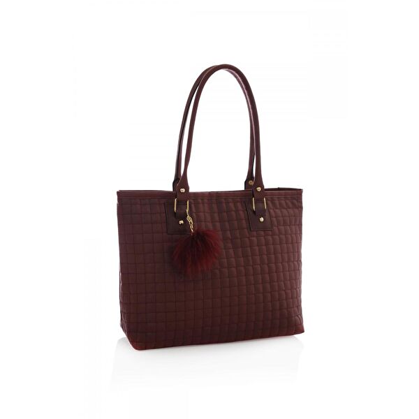 Deri Görünümlü Kapitone Desenli Kadın Omuz Çantası