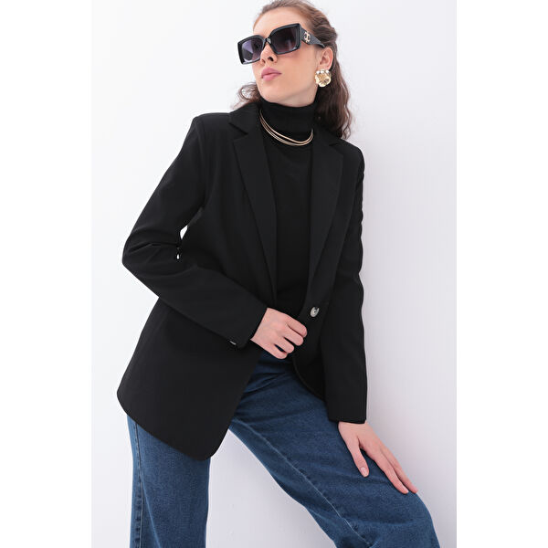 Bej Kruvaze Blazer Ceket