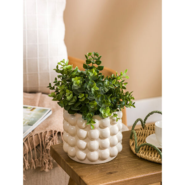 Desenli Seramik Saksı 13 cm