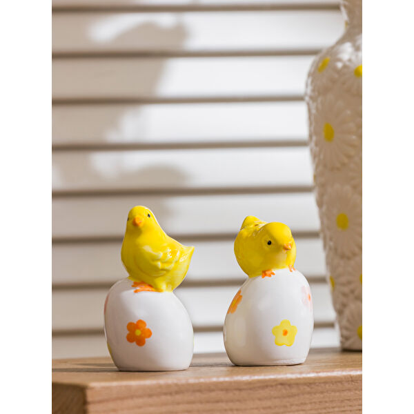 Civciv Figürlü Seramik Tuzluk ve Biberlik