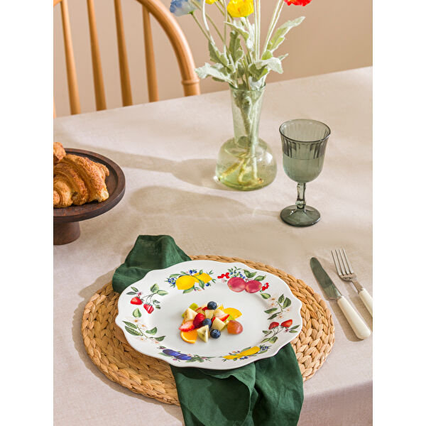 Baskılı Porselen Servis Tabağı 27 cm