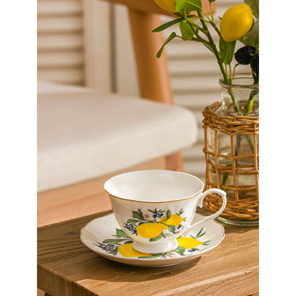 Limon Baskılı Tek Kişilik Kahve Fincanı 220 ml