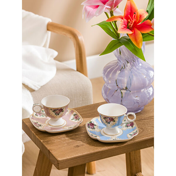 Baskılı  Porselen Kahve Fincan Takımı 100 Ml